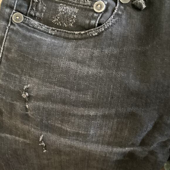 R13 Mid Rise Boy Skinny Jean Was 217 Stratford Clean Black 26 - Picture 11 of 12